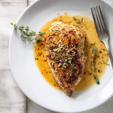 Tender Honey Dijon Chicken Skillet served over creamy mashed potatoes, garnished with fresh parsley for a cozy weeknight dinner.