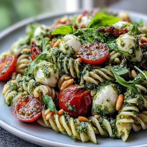 Summer Pasta with Pesto Mozzarella