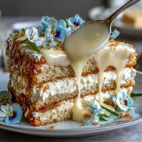 Mother's Day Lemon Curd Layer Cake with vibrant edible flowers and bright frosting.