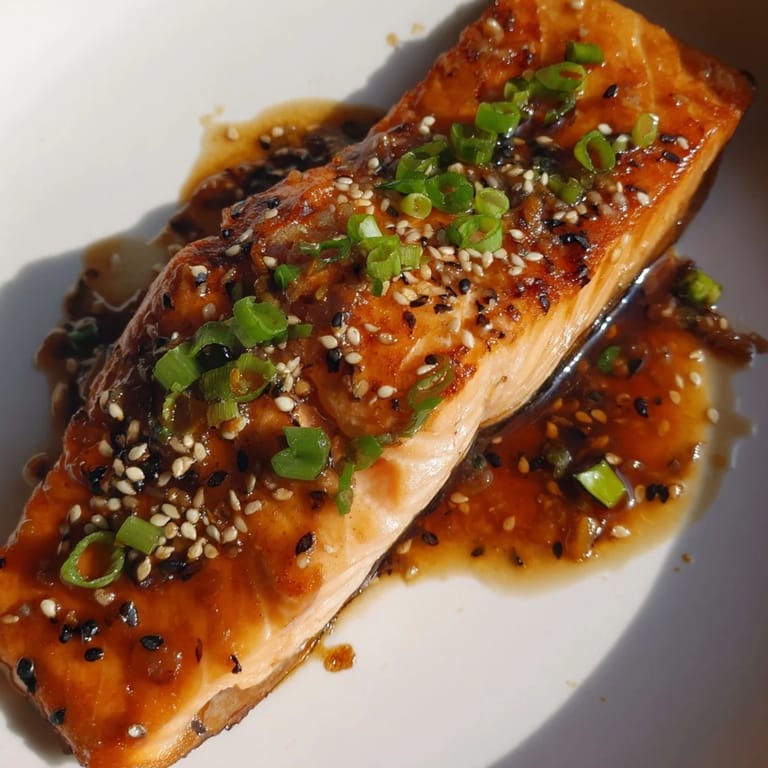 Pan-seared Honey Garlic Salmon with a sweet, savory sauce, perfectly cooked and ready to eat.