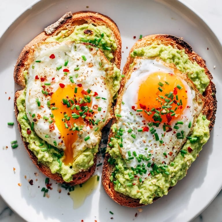 Perfectly plated avocado toast, drizzled with olive oil, offers a satisfying vegetarian snack option.