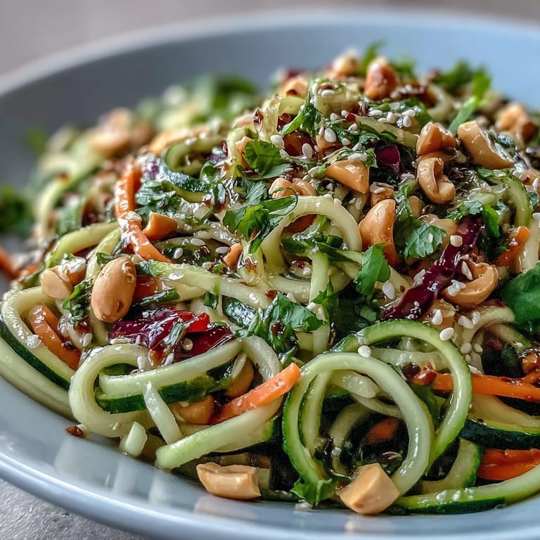 Serve this refreshing raw vegetable noodle salad as a light, vegan main or side.
