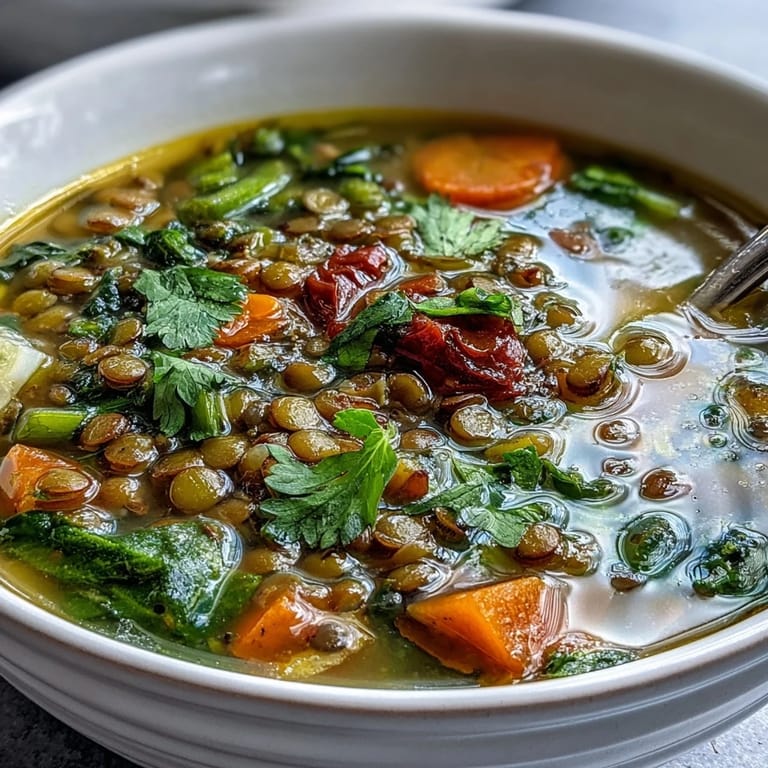 Hearty mung bean soup simmering in a pot with visible carrots and spices, perfect for a cozy vegan dinner.