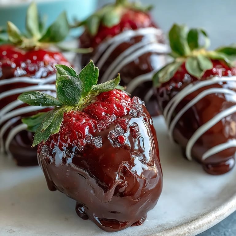 Homemade chocolate-covered strawberries sprinkled with chopped nuts for a sweet crunchy bite.