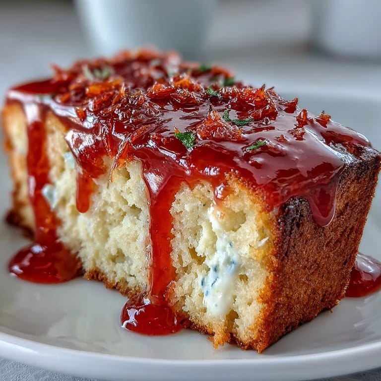 A moist slice of Heavenly Blood Orange Yogurt Cake topped with zest and a fork on a bright plate.