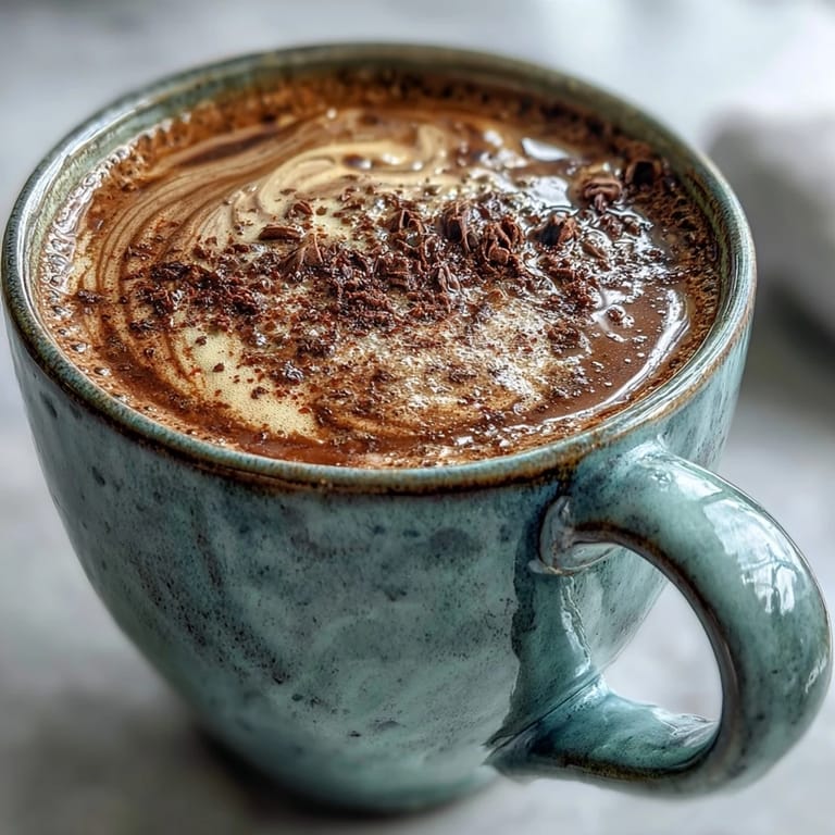 Hot hojicha latte ready to sip, paired with honey and a cozy knit backdrop.