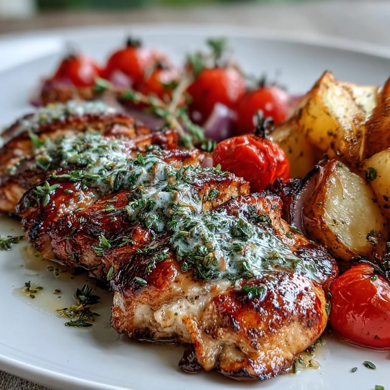 Vibrant sheet pan meal featuring tender chicken, colorful zucchini, and juicy cherry tomatoes, perfect for a healthy spring dinner.