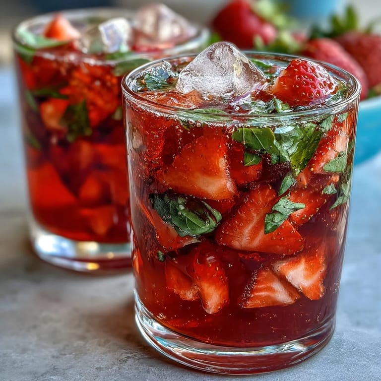 A chilled pitcher of Strawberry Basil Lemonade Mocktail, garnished with whole strawberries and basil leaves, perfect for warm-weather entertaining.