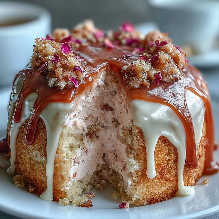 Delicious Rosé Velvet Cake, featuring a smooth frosting and stunning gold accent.
